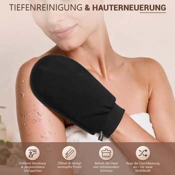 2dielna sada exfoliačných rukavíc, rukavice na telový peeling pre ženy a mužov