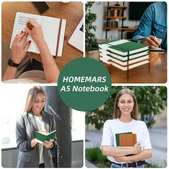 HOMEMARS Zápisník, linkovaný A5, deník, cestovní diář, linkovaný zápisník A5, blok, zápisníky A5,