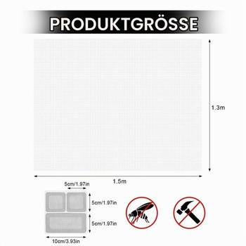 Sieť proti hmyzu AXFEE, okenná, 130 x 150 cm, rezateľná biela 130 x 150 cm biela