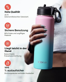 Termofľaša Coolflask 710 ml so slamkou