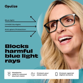 Okuliare na čítanie OPULIZE NYX s filtrom modrého svetla pre mužov a ženy - Neoslňujúci, UV400 ochrana,