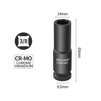 Šesťhranný nástrčný kľúč Meccion 14 mm s upínacím závitom 3/8