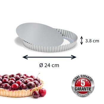 PATISSE Strieborná quiche misa s voľným dnom - priemer 24 cm