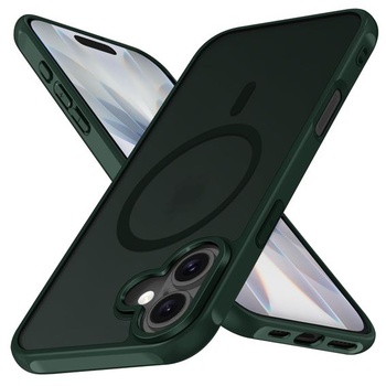 Matný tmavo zelený magnetický kryt ivoler pre iPhone 17, kompatibilný s MagSafe, [ochrana proti