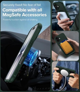 Matný tmavě zelený magnetický kryt ivoler pro iPhone 17, kompatibilní s MagSafe, [ochrana proti