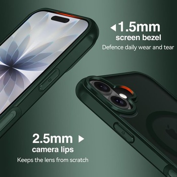 Matný tmavě zelený magnetický kryt ivoler pro iPhone 17, kompatibilní s MagSafe, [ochrana proti