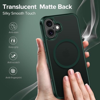Matný tmavě zelený magnetický kryt ivoler pro iPhone 17, kompatibilní s MagSafe, [ochrana proti
