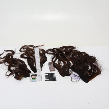 BARSDAR Clip-in predlžovanie vlasov s melírom, 50 cm 5 ks vlnité clip-in predlžovanie pre ženy,