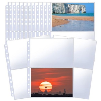 30 priehľadných obalov na pohľadnice s 11 dierovým dierovaním, obojstranné náhradné listy do fotoalbumu,