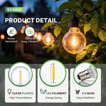 SCNNC 25 kusov x E12 G40 LED žiarovky Vonkajšie plastové 1W 220V Teplá biela 2700K, IP54 Vodeodolné LED
