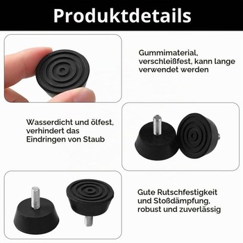 8 kusov gumových nožičiek na naskrutkovanie, gumové dorazy M6 x 32,3 mm, nastaviteľné nábytkové nožičky,