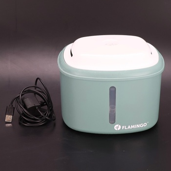 Fontána pro kočky - Flamingo Finto zelená - 2,5 l - plastová - super tiché čerpadlo s automatickým