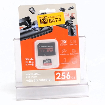 Pamäťová karta VANTRUE microSD 256GB, UHS-I U3 4K, vrátane adaptéra, kompatibilná s palubnou kamerou,