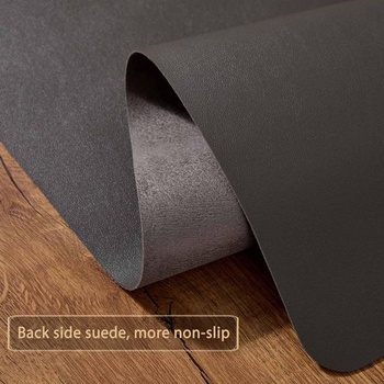Veľká podložka pod myš / podložka na stôl, podložka pod myš XL 60 x 35 cm PU koža v tmavo šedej farbe