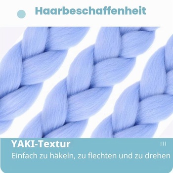 Světle modré syntetické vlasy na zaplétání 24 palců 1 ks Easy Jumbo Braid předpjaté prodloužení