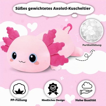 SQEQE Závažová plyšová hračka Axolotl, Kawaii plyšová hračka se závažím, Axolotl 25 cm x 25 cm