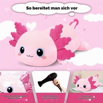 SQEQE Závažová plyšová hračka Axolotl, Kawaii plyšová hračka se závažím, Axolotl 25 cm x 25 cm