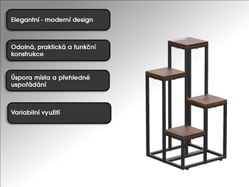 Stojan na kvety PLS01, 71 x 30 x 30 cm - N