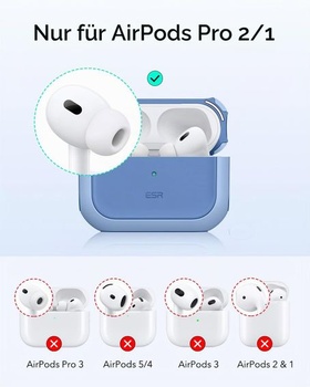 Puzdro ESR pre AirPods Pro 2/1, pre MagSafe, hybridná ochrana proti pádu, modré, AirPods Pro 2/1