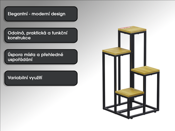 Stojan na kvety PLS02, 71 x 30 x 30 cm - N