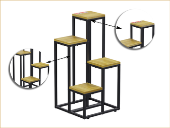 Stojan na kvety PLS02, 71 x 30 x 30 cm - N
