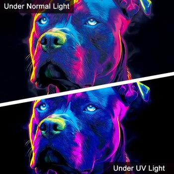 WEBEEDY Blacklight gobelín neónový buldog nástenný závesný uv reaktívny gobelín so psím vzorom