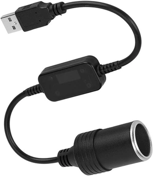 VOBOR USB do zapalovače cigaret 12V, 30cm adaptér do zapalovače cigaret do auta s USB samcem a