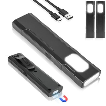 HOTUT USB C dobíjacie malé svietidlo, LED pracovné svetlo, inšpekčná lampa COB LED ručné svietidlo s