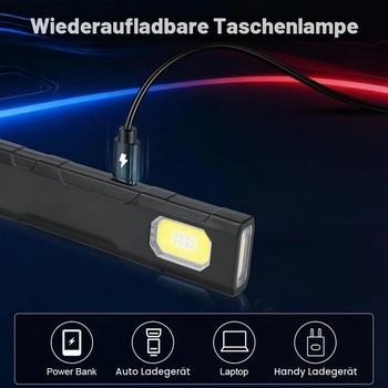 HOTUT USB C dobíjecí malá svítilna, LED pracovní světlo, inspekční lampa COB LED ruční svítilna s