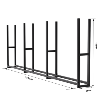 Stojan na drevo FWR10, 334,5 x 25 x 115 cm - N