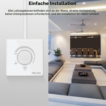 DEWIN nástenný vypínač, regulátor otáčok stropného ventilátora typu 86, nástenný stmievač 10A AC 220V