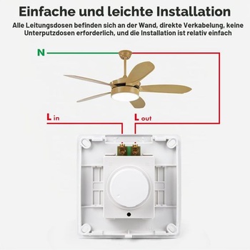 DEWIN nástenný vypínač, regulátor otáčok stropného ventilátora typu 86, nástenný stmievač 10A AC 220V