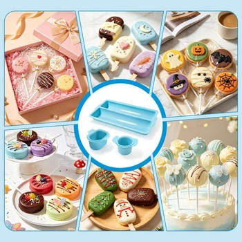 Sada vykrajovača na cakesicle a formy na cake popsy, kompletná sada na pečenie, formičky na