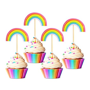 24 dúhových ozdôb na muffiny, výber tort, dekorácie na narodeniny, svadbu, dievčatá, deti, bábätko,