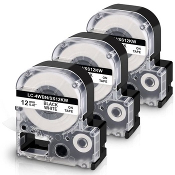 Kompatibilná páska UniPlus 3x ako náhrada za pásku SS12KW LC-4WBN4 LC-4WBN9 12 mm x 8 m, pre