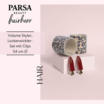 Sada natáček a sponek na vlasy PARSA Beauty HAIR HERO, leopardí potisk