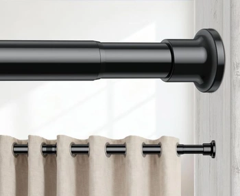 Záclonová tyč s upínací svorkou, 75-95 cm, černá, Ø 25 mm,…