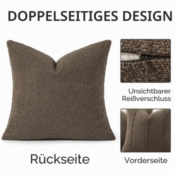 Obliečka na vankúš YCOLL Bouclé 40x40, sada 2 kusov, mäkké textúrované pruhované obliečky na vankúše,