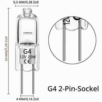 Halogénová žiarovka G4 20W 12V 280Lm 2700K teplá biela stmievateľná 12 kusov 20,0 Wattov