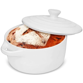 Zapékací misky s poklicí, 284 ml, bílé porcelánové zapékací…