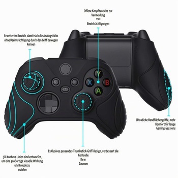 Ochranné púzdro eXtremeRate PlayVital pre Xbox Series S/X Controller Samurai Edition, čierne