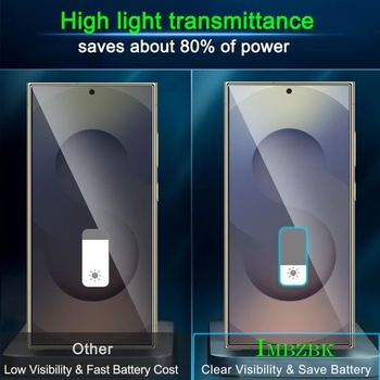 Ochranné tvrzené sklo IMBZBK pro Samsung Galaxy S25 Ultra, balení 3+3 kusů, černé, pro Samsung
