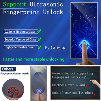 Ochranné tvrzené sklo IMBZBK pro Samsung Galaxy S25 Ultra, balení 3+3 kusů, černé, pro Samsung