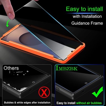 Ochranné tvrzené sklo IMBZBK pro Samsung Galaxy S25 Ultra, balení 3+3 kusů, černé, pro Samsung