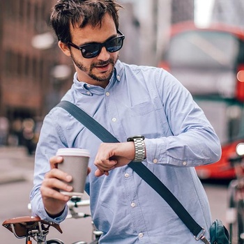 Nerezový kovový náramok Netolo kompatibilný s remienkom pre hodinky Suunto 7 24 mm strieborný