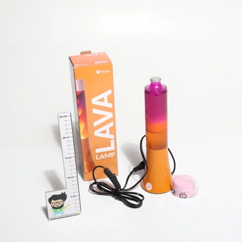 Fisúra - Ružová lávová lampa s oranžovou základňou a sklom s unikátnym gradientným efektom. Retro