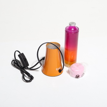 Fisúra - Ružová lávová lampa s oranžovou základňou a sklom s unikátnym gradientným efektom. Retro