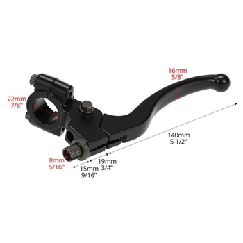 Páčka spojky QWORK® pre motocykle 22 mm, hliníková páčka brzdovej spojky pre motocykle 50CC-125CC,