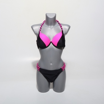 Dámsky set plaviek GORGLITTER Push Up s výstrihom do V a kosticami, vystrihnuté bikiny s farebnými