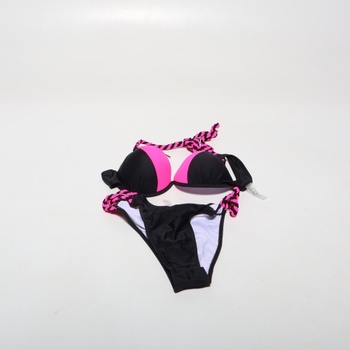 Dámsky set plaviek GORGLITTER Push Up s výstrihom do V a kosticami, vystrihnuté bikiny s farebnými